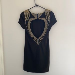 Open Back Beaded Bodycon Dress